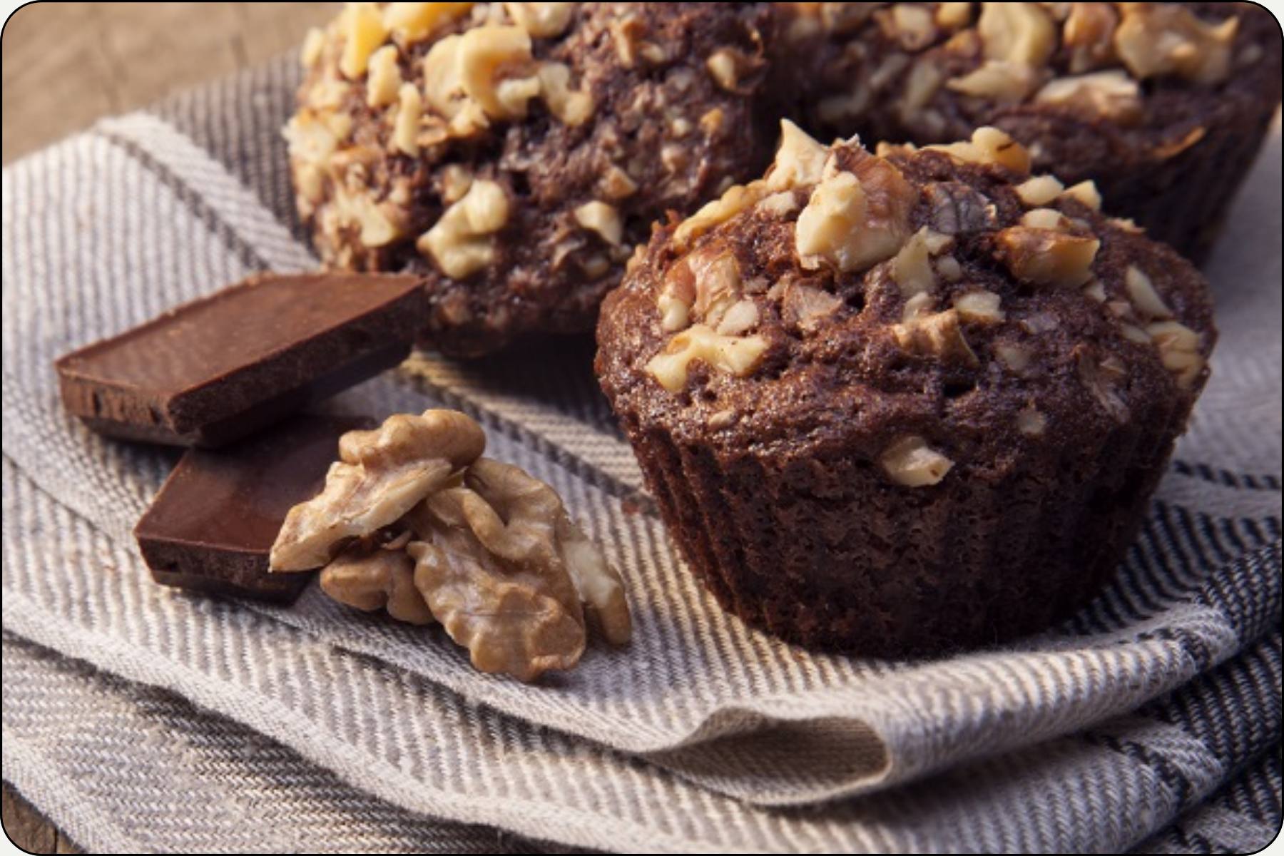 Dutch Chocolate, Almond & Walnut Muffins – Health One