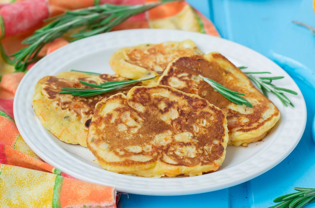 Savory Pumpkin-cheddar Pancakes with Rosemary